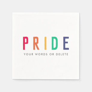 Pride   LGBTQ Gay Modern Rainbow Napkin