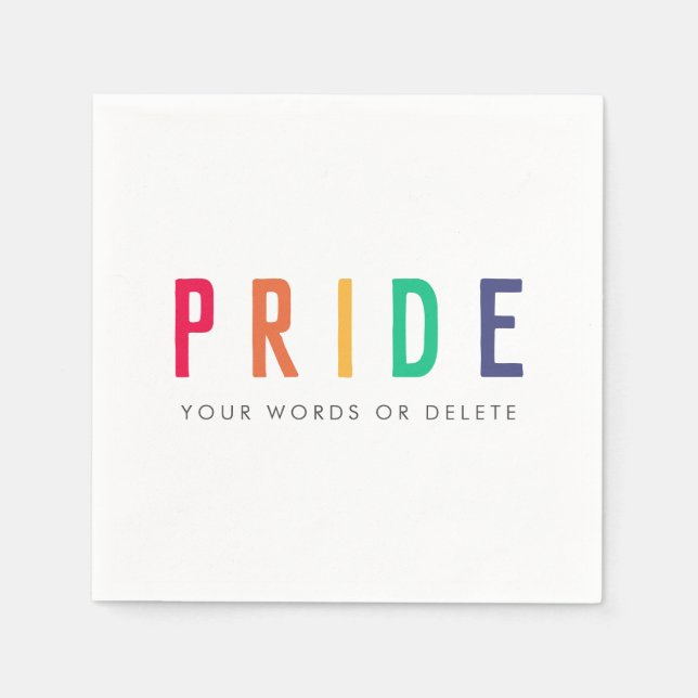 Pride | LGBTQ Gay Modern Rainbow Napkin (Front)