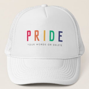 Pride   LGBTQ Gay Modern Rainbow Trucker Hat