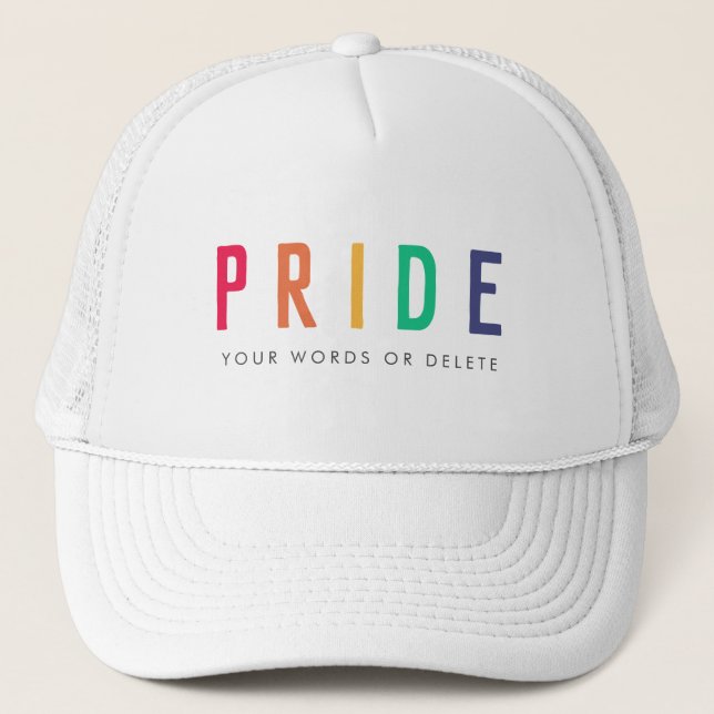 Pride | LGBTQ Gay Modern Rainbow Trucker Hat (Front)
