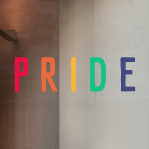 Pride   LGBTQ Gay Modern Rainbow Window Cling
