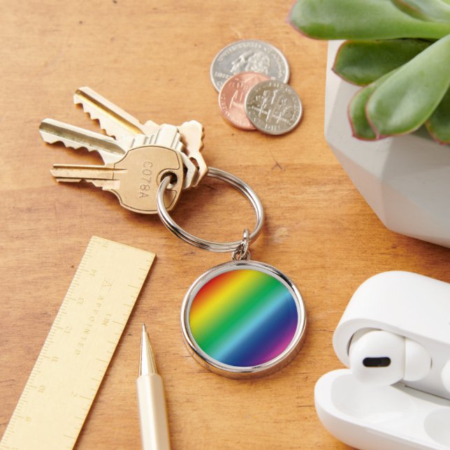 Pride lgbtq lgbt rainbow colors pattern key ring (Desk)