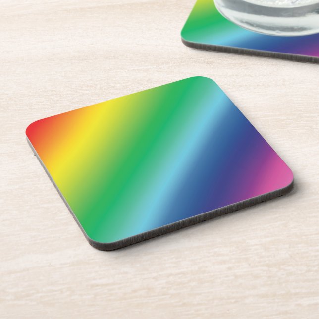 Pride lgbtq lgbt rainbow colours pattern coaster (Left Side)