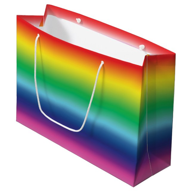 Pride lgbtq lgbt rainbow colours pattern gift large gift bag (Front Angled)