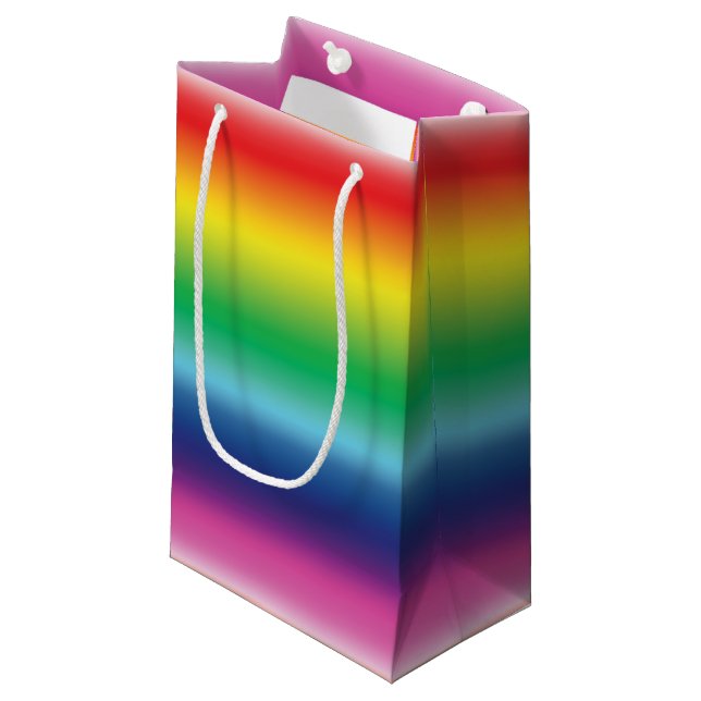 Pride lgbtq lgbt rainbow colours pattern gift small gift bag (Front Angled)