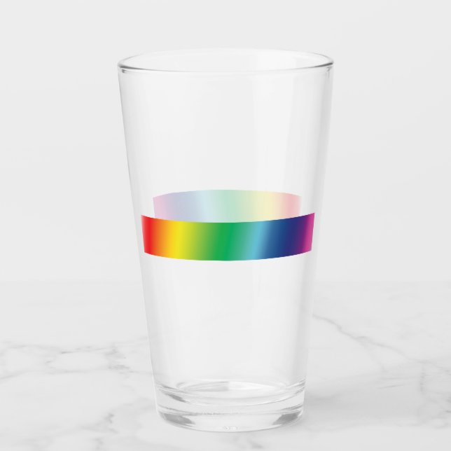 Pride lgbtq lgbt rainbow colours pattern glass cup (Front)