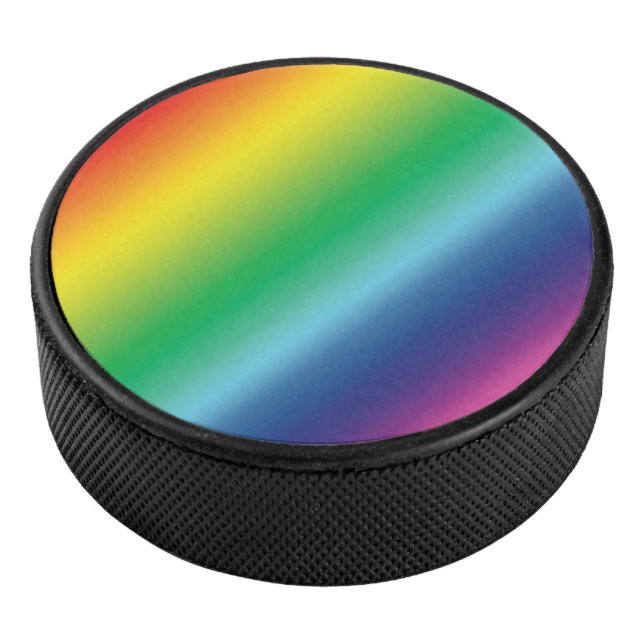 Pride lgbtq lgbt rainbow colours pattern hockey puck (3/4)