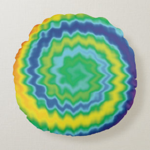 Pride lgbtq lgbt rainbow colours swirl tie dye round cushion
