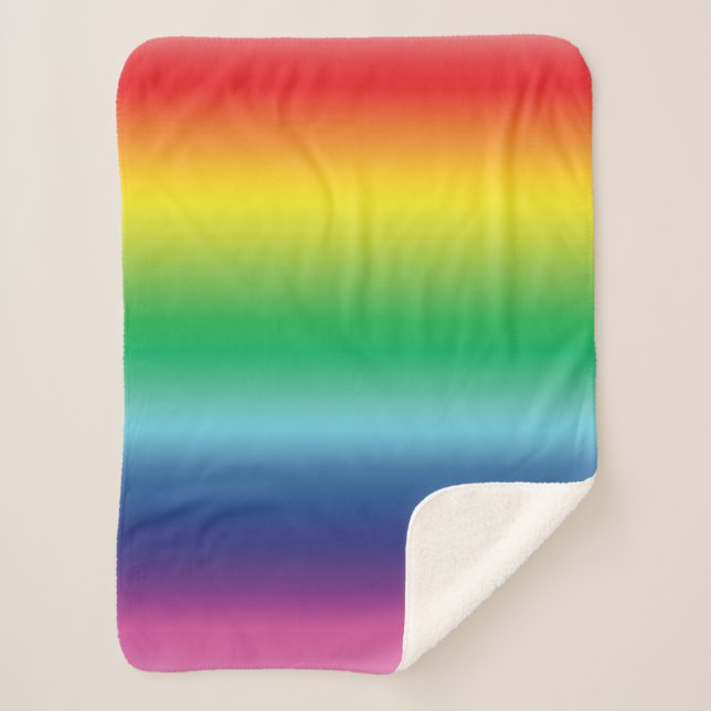 Pride lgbtq lgbt rainbow gay flag colours sherpa blanket (Front)