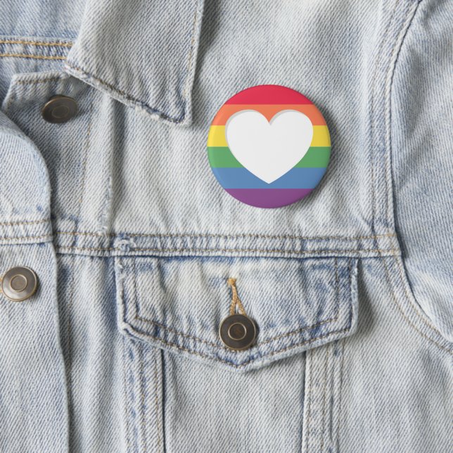 Pride LGBTQ Love is Love Button Pin  (In Situ)