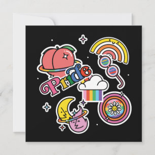 Pride+LGBTQ. Love pride. Rainbow heart with flower
