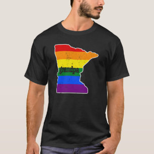 Pride LGBTQ Minnesota Grandpa LGBTQ Flag T-Shirt