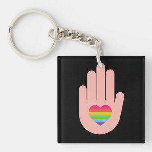 Pride lgbtq queer love. rainbow colour ke key ring