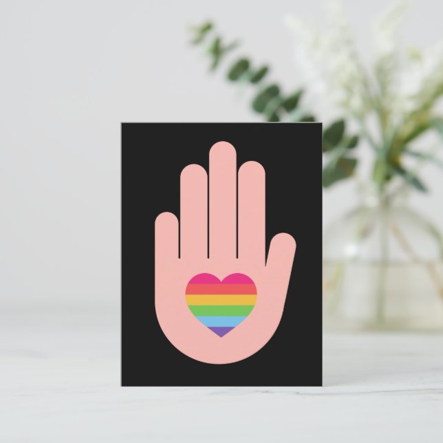 Pride lgbtq queer love. rainbow colour    postcard (Standing Front)