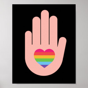 Pride lgbtq queer love. rainbow colour poster