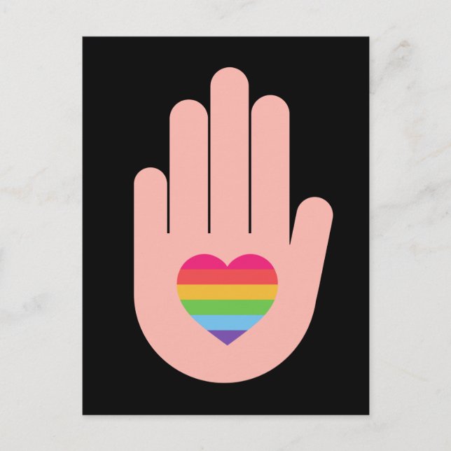 Pride lgbtq queer love. rainbow colour poster postcard (Front)