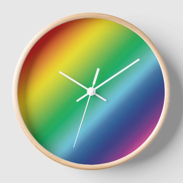 Pride lgbtq rainbow colours pattern round clock (Front)