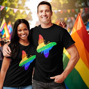 Pride LGBTQA+ rainbow butterfly T-Shirt