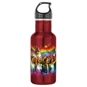 Pride   LGBTQIA + People and Flags  532 Ml Water Bottle