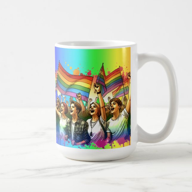 Pride | LGBTQIA + People and Flags  Coffee Mug (Right)