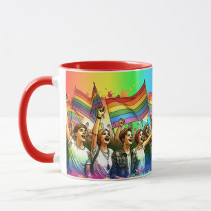 Pride LGBTQIA + People and Flags Mug