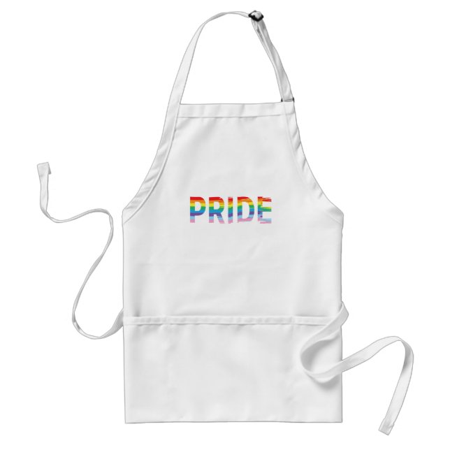 PRIDE LGBTQIA Rainbow Flag, Letter Cool Standard Apron (Front)