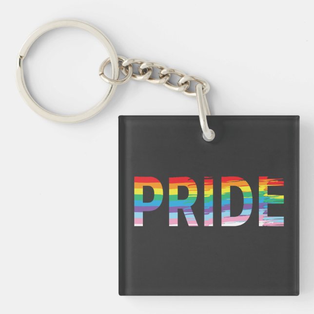PRIDE LGBTQIA Rainbow Flag, Month Celebration Key Ring (Front)