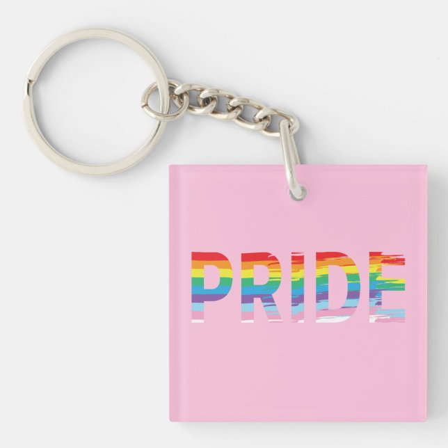 PRIDE LGBTQIA Rainbow Flag, Month Celebration Key Ring (Front)