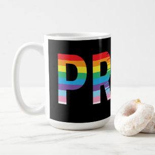 PRIDE LGBTQIA Rainbow Flag, Pride Letter Coffee Mug