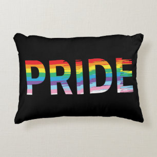 PRIDE LGBTQIA Rainbow Flag, Pride Letter Decorative Cushion