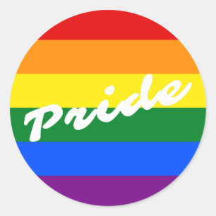 Pride Logo LGBT 6-Stripe Rainbow Gay Pride Flag Classic Round Sticker