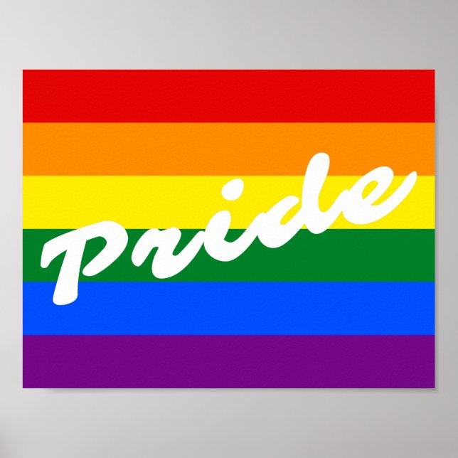 Pride Logo LGBT 6-Stripe Rainbow Gay Pride Flag Poster (Front)