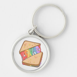 Pride. Love is love. Cute love. Rainbow gay Key Ring