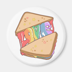 Pride. Love is love. Cute love. Rainbow gay Magnet