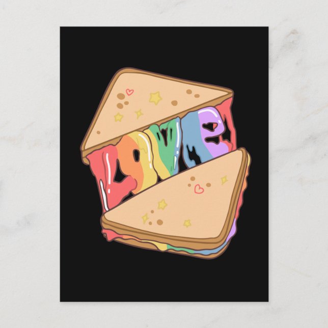 Pride. Love is love. Cute love. Rainbow gay Postcard (Front)