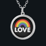Pride Love is Love Gay Equality Rainbow LGBTQ  Silver Plated Necklace<br><div class="desc">Pride Love is Love Gay Equality Rainbow LGBTQ</div>