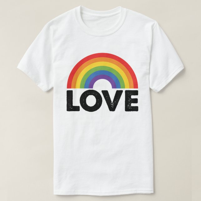 Pride Love is Love Gay Equality Rainbow LGBTQ  T-Shirt (Design Front)