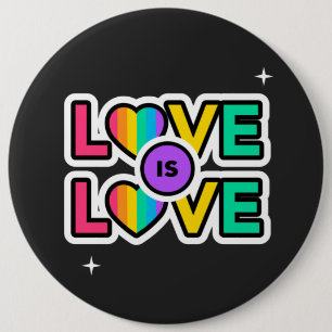 Pride. Love is love. Gay Rainbow colours Button