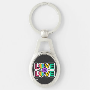 Pride. Love is love. Gay Rainbow colours Ke Key Ring