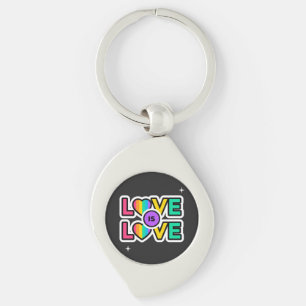 Pride. Love is love. Gay Rainbow colours       Key Ring