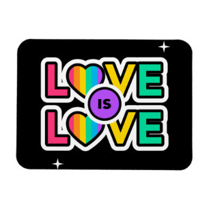 Pride. Love is love. Gay Rainbow colours Magnet