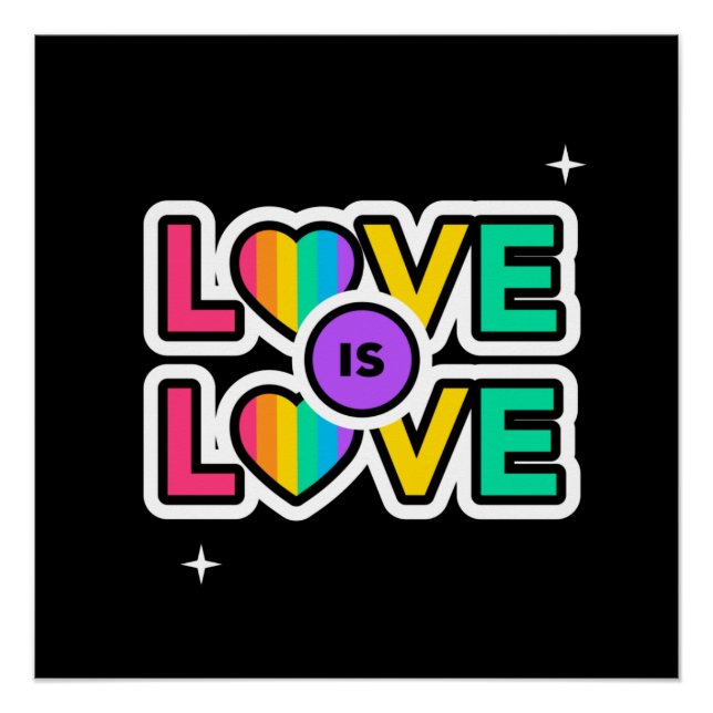 Pride. Love is love. Gay Rainbow colours        Poster (Front)