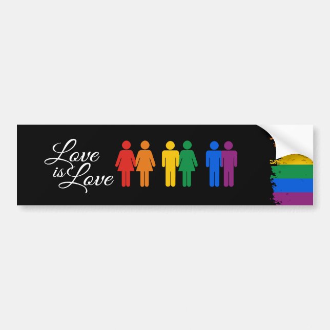 PRIDE LOVE IS LOVE -.png Bumper Sticker (Front)