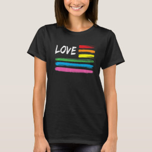 Pride Love Letter Rainbow Graphic Lgbt Equality T-Shirt