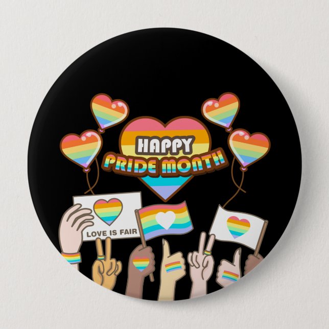 Pride love. Love is fair. Pride month.             10 Cm Round Badge (Front)