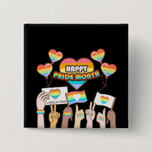 Pride love. Love is fair. Pride month. 15 Cm Square Badge