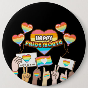 Pride love. Love is fair. Pride month. 6 Cm Round Badge