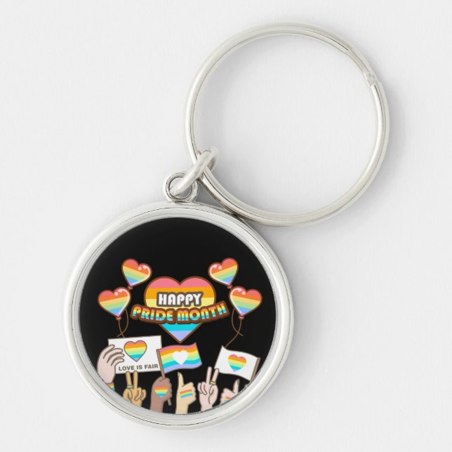 Pride love. Love is fair. Pride month.         Key Ring (Front)