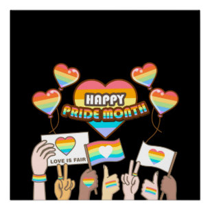 Pride love. Love is fair. Pride month.    Poster