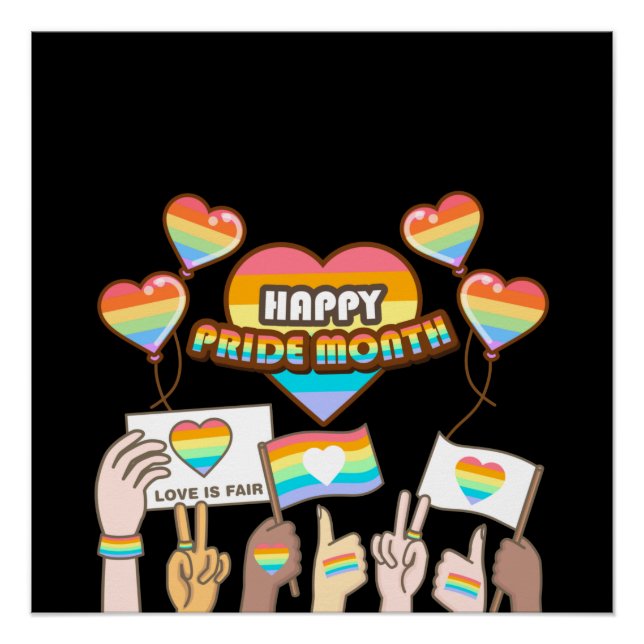 Pride love. Love is fair. Pride month.    Poster (Front)